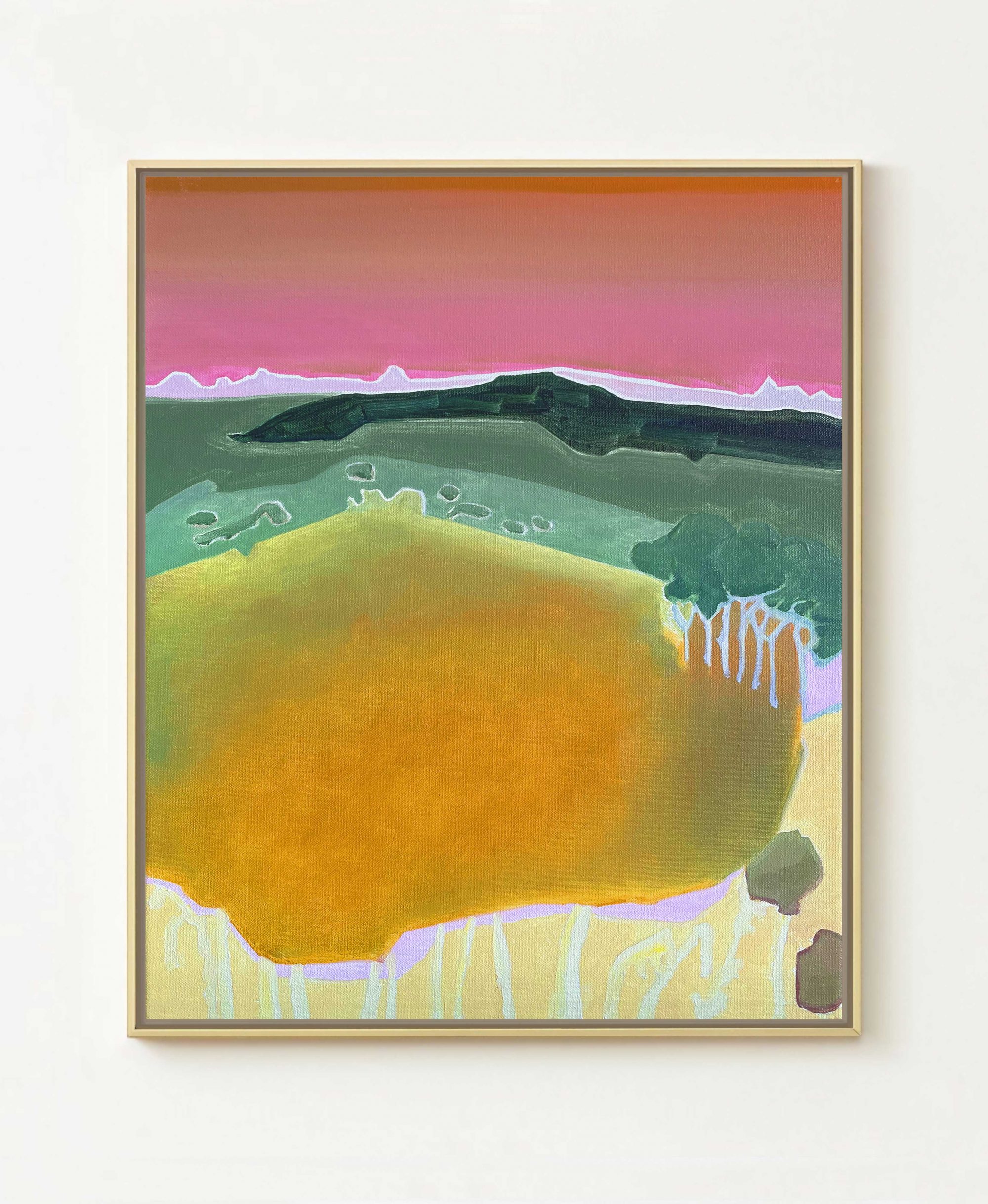 Sichtbare Trennungen, unsichtbare Verbindungen. Abstrakte Landschaft. Gemälde, Öl auf Leinwand, Größe: 38 B x 46 H x 3,5 T cm / Visible divisions, invisible connections. Abstract landscape. Painting, Oil on Canvas, Size: 38 W x 46 H x 3.5 D cm