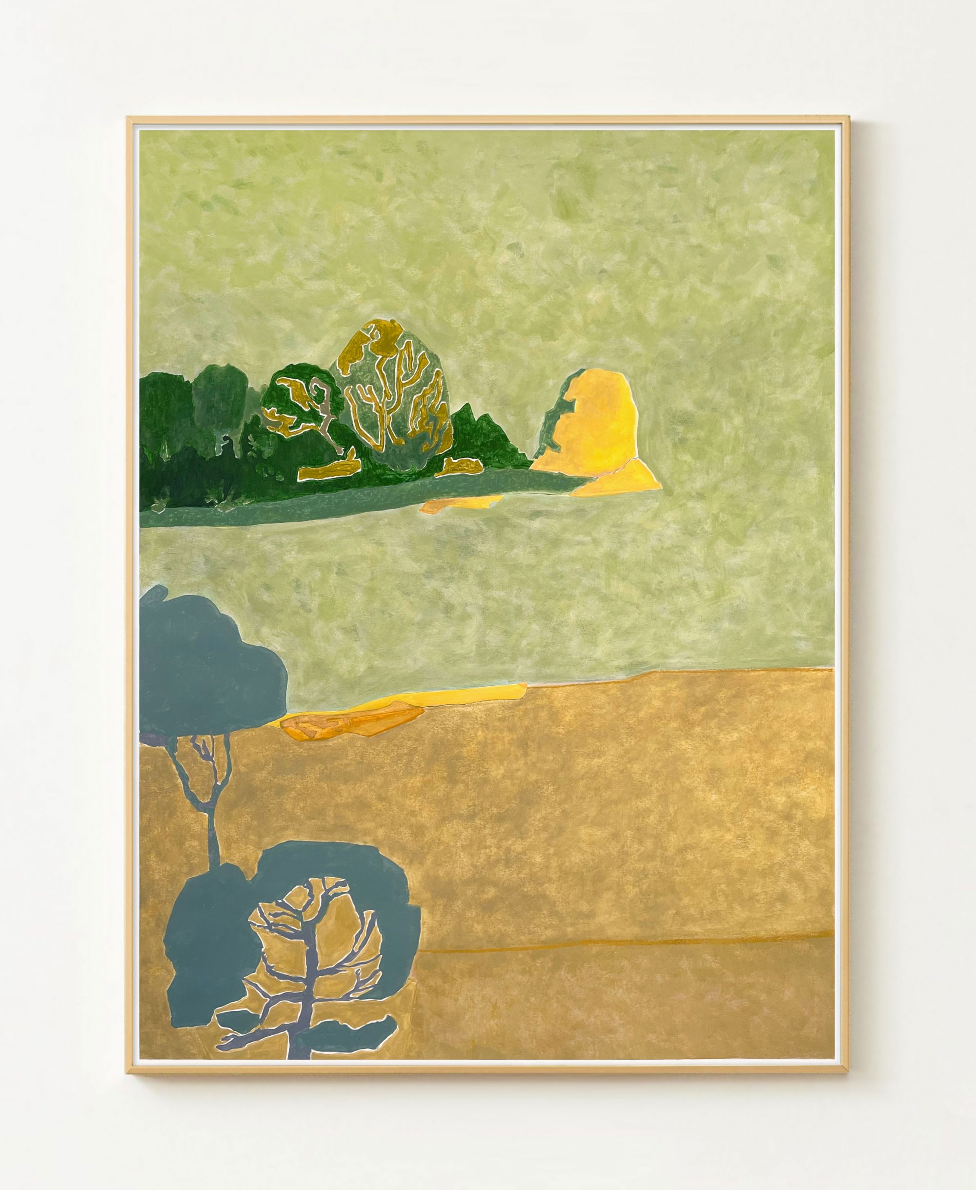 In der Ferne. Minimalistische Naturansichten. Gemälde, Acryl auf Papier, Größe: 60 B x 80 H x 0,1 T cm / In the distance. Minimalist nature views. Painting, Acrylic on Paper, Size: 60 W x 80 H x 0.1 D cm