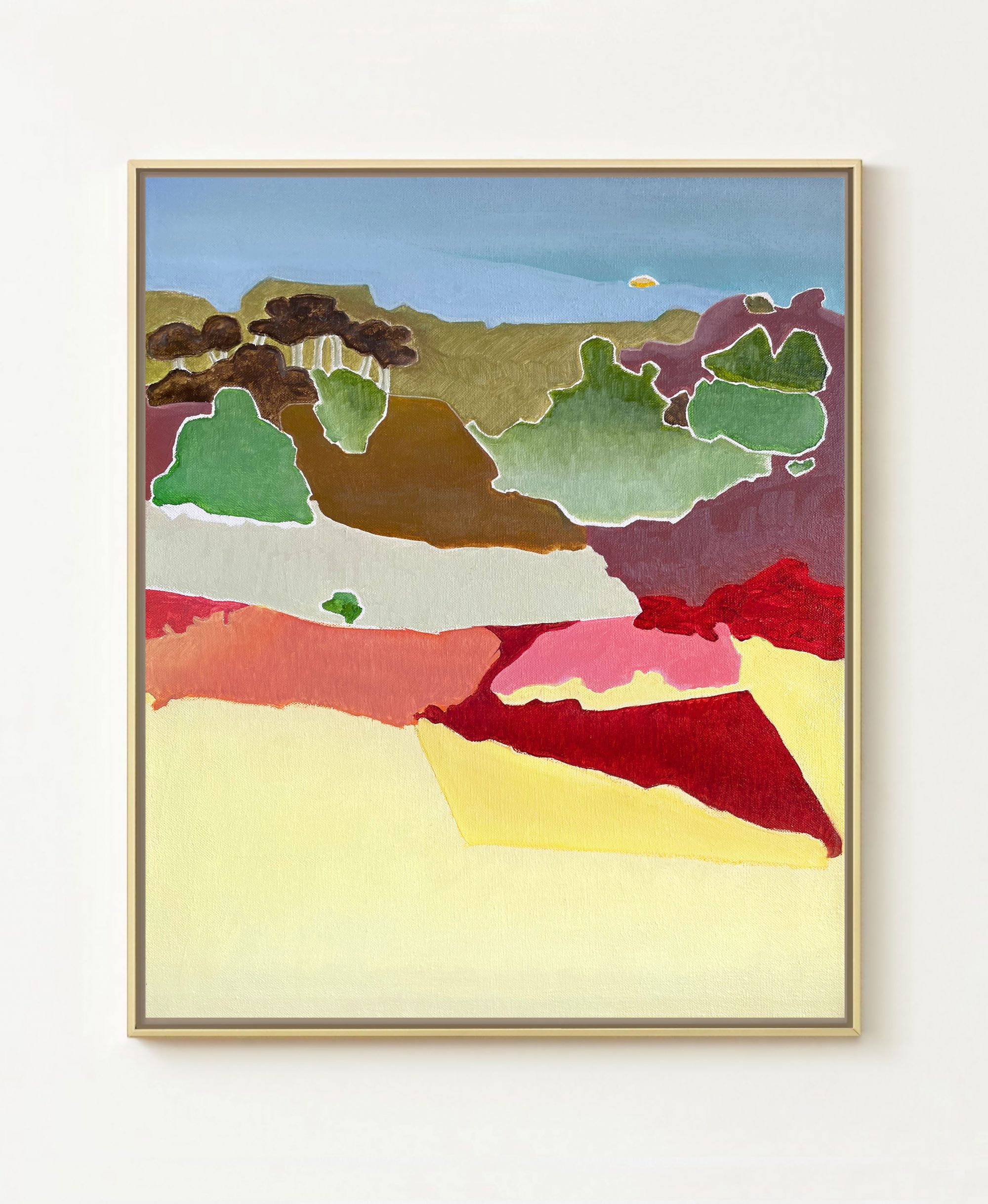 Die Stille der Felder, das Flüstern der Wälder. Gemälde, Öl auf Leinwand, Größe: 38 B x 46 H x 3,5 T cm / The silence of the fields, the whisper of the forests. Painting, Oil on Canvas, Size: 38 W x 46 H x 3.5 D cm